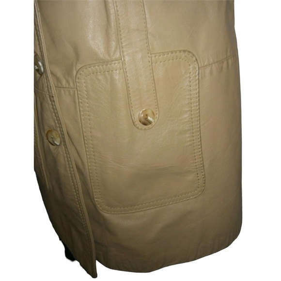 Vintage 70's Kirks Suede Leather Jacket  Camel Trench Coat Retro ALT Spy egirl - Picture 10 of 16